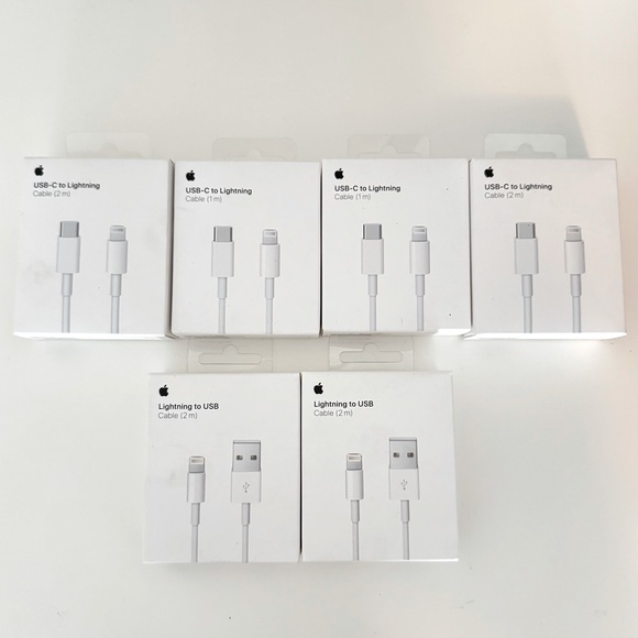 Apple USB-C to Lightning and Lightning to USB cables